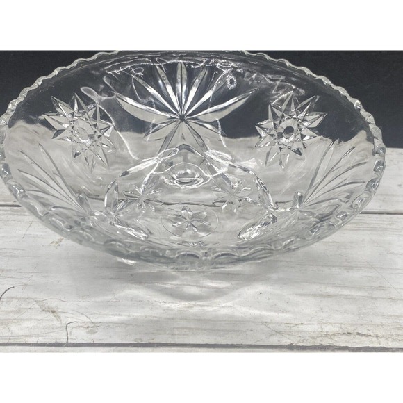 Vintage Star of David Starburst Cut Glass Crystal Relish Dish Condiment Bowl - Picture 10 of 10